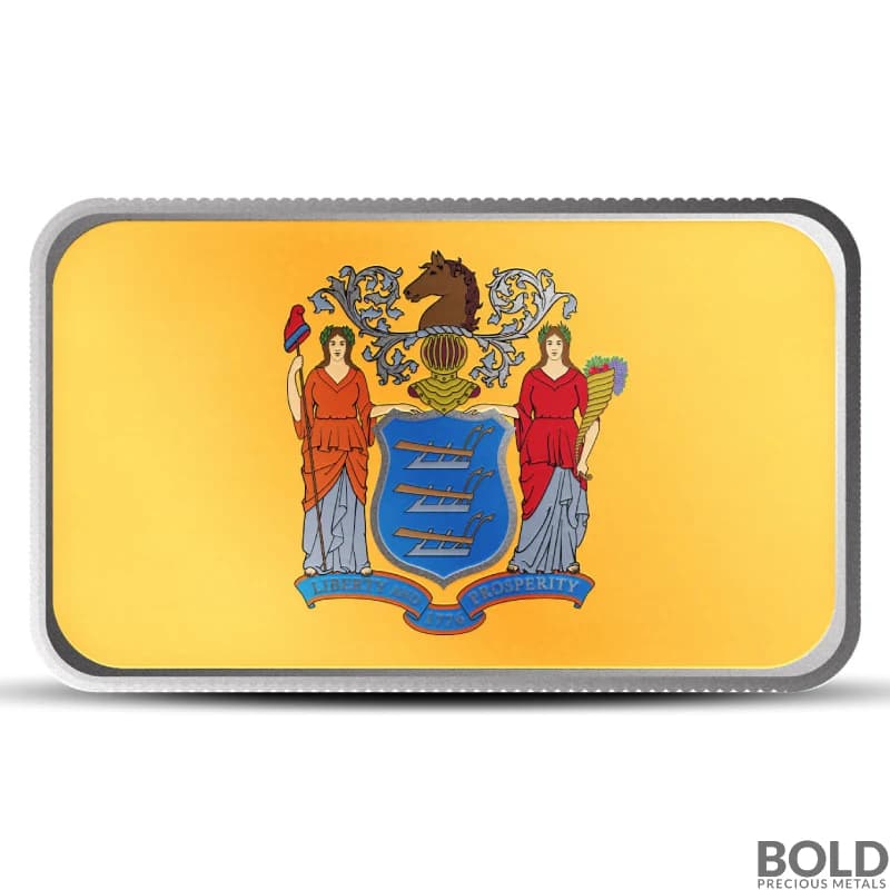 1 oz Alabama State Flag Silver Colored Bar