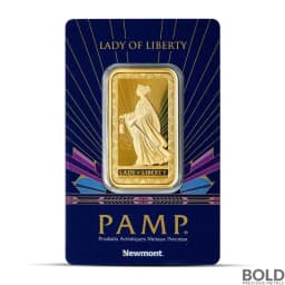 1 oz PAMP Lady Liberty Gold Bar (In Assay)