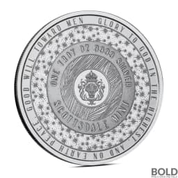 1 oz Polar Bear Snowboarding Silver Round (Color)