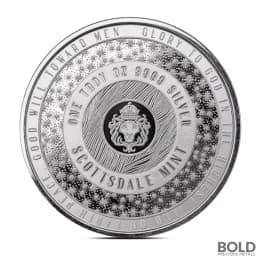 1 oz Polar Bear Snowboarding Silver Round (Color)