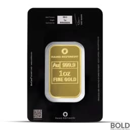 1 oz Rand Refinery Elephant Gold Bar (Black Assay)