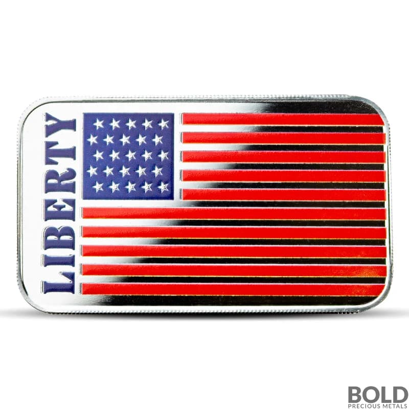 1 oz Scottsdale Patriotic Liberty Flag Silver Bar (Color)