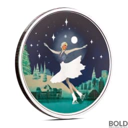 1 oz Solo Ice Skater Silver Round (Color)