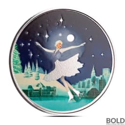 1 oz Solo Ice Skater Silver Round (Color)