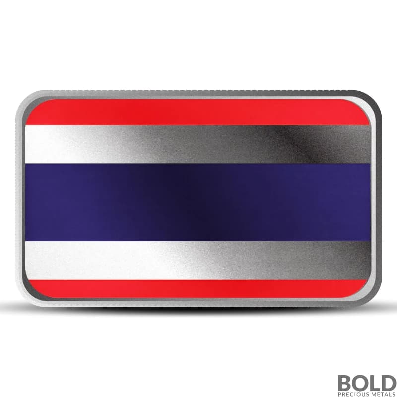 1 oz Thailand Country Flag Silver Bar (Colored)