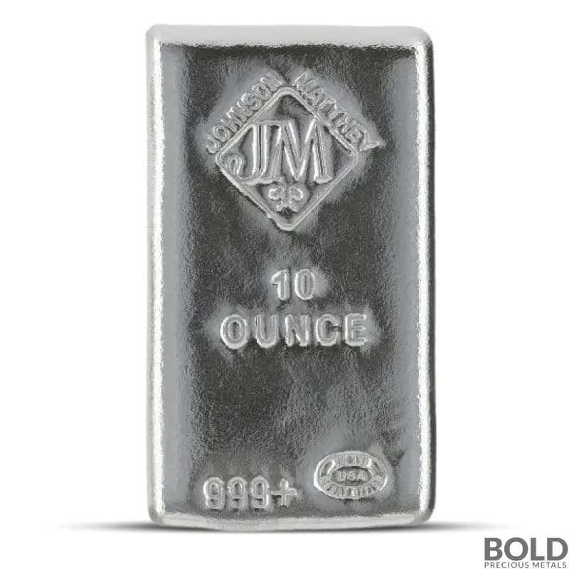 10 oz Johnson Matthey Silver Bar (Cast)