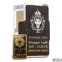 100 gm (100 x 1gm) Scottsdale Prepper Gold Bar