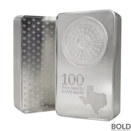 100 oz Texas Mint Silver Bar