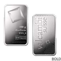 100 Gram Valcambi Palladium Bar