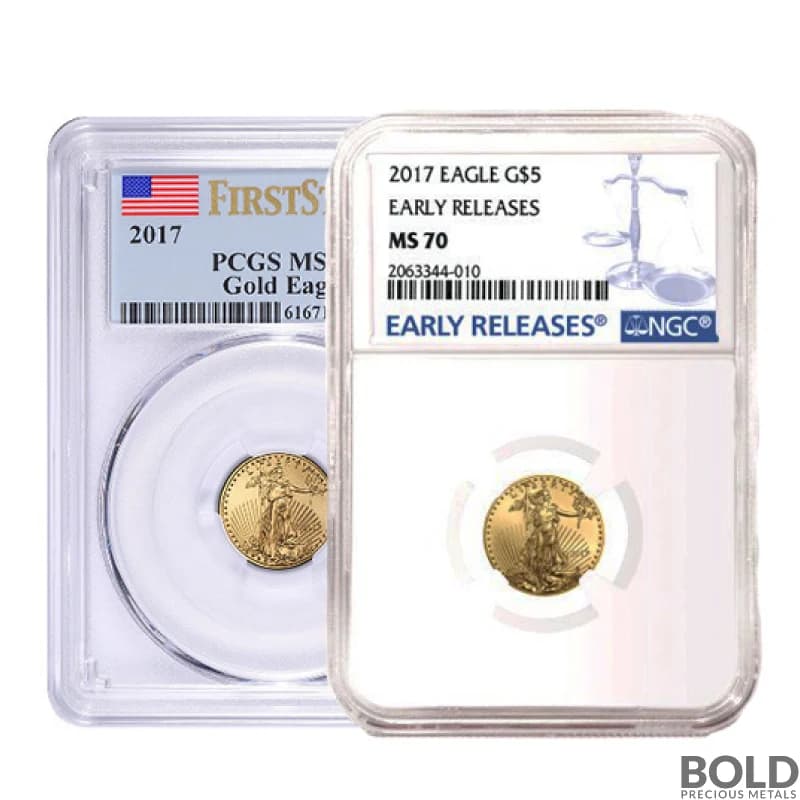 1/10 oz America Eagle MS70 Gold Coin (PCGS or NGC Random Date)