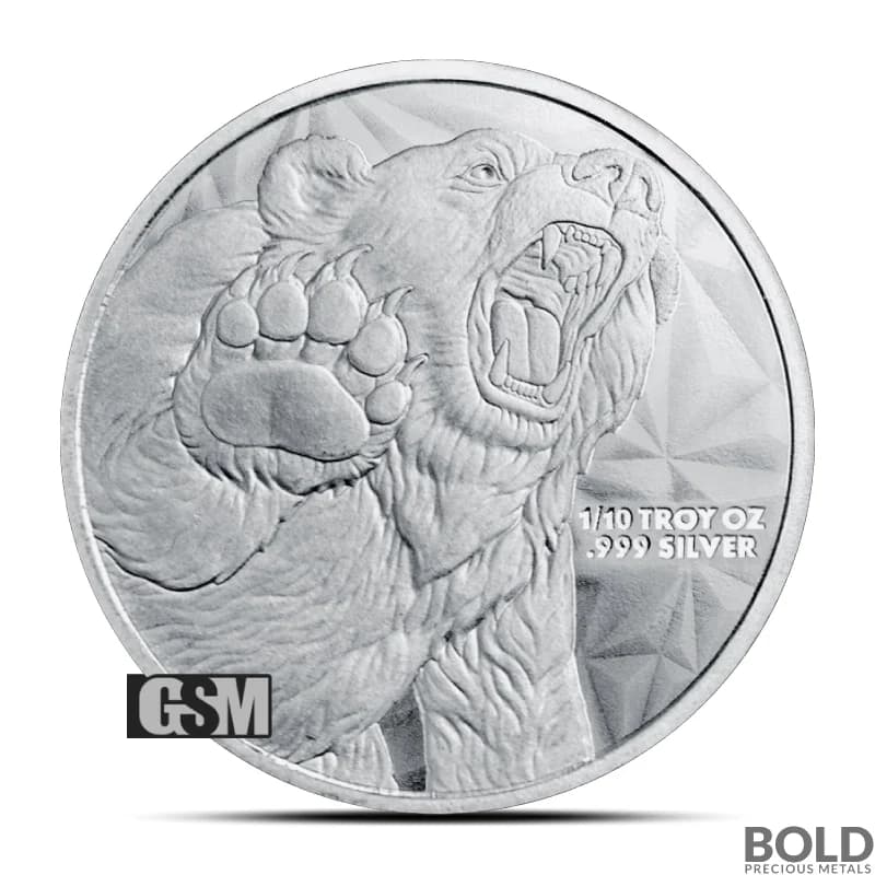 1/10 oz Bull and Bear Silver Round (GSM)