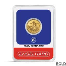 1/10 oz Engelhard Prospector Gold Round (New w/ Assay)