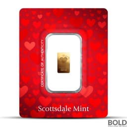 1/100th oz Valentine’s Day Hearts Gold Bar