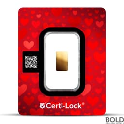 1/100th oz Valentine’s Day Hearts Gold Bar