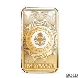 1 oz Marquee Peacock Gold Bar – Scottsdale Mint
