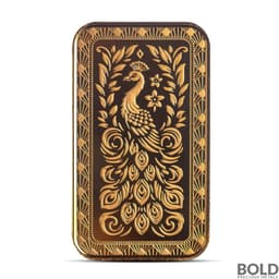 1 oz Marquee Peacock Gold Bar – Scottsdale Mint