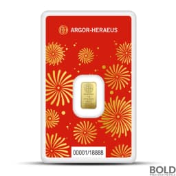 2025 1 Gram Argor Heraeus Lunar YOT Snake Gold Bar (In Assay)