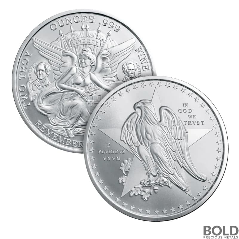 2 oz Texas Silver Round (GSM)-Impaired