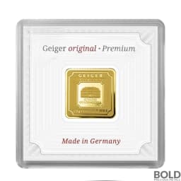 2.5 Gram Geiger Edelmetalle Square Gold Bar