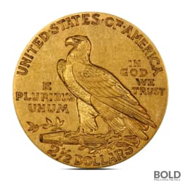 $2.50 Indian Quarter Gold Eagle Coin (VF, Random)