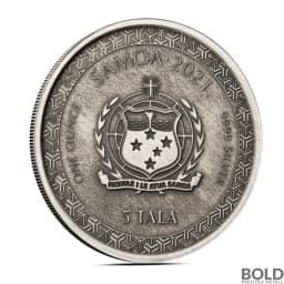 2021 1 oz MOMOTARO ANIME ONIGASHIMA Silver Coin (Antiqued)