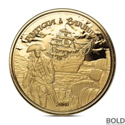 2023 1 oz Antigua & Barbuda Rum Runner Pirate Gold Coin (BU)