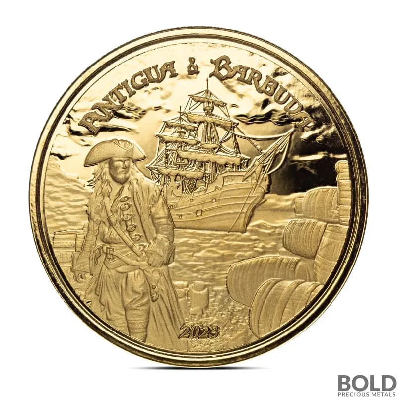 2023 1 oz Antigua & Barbuda Rum Runner Pirate Gold Coin (BU)