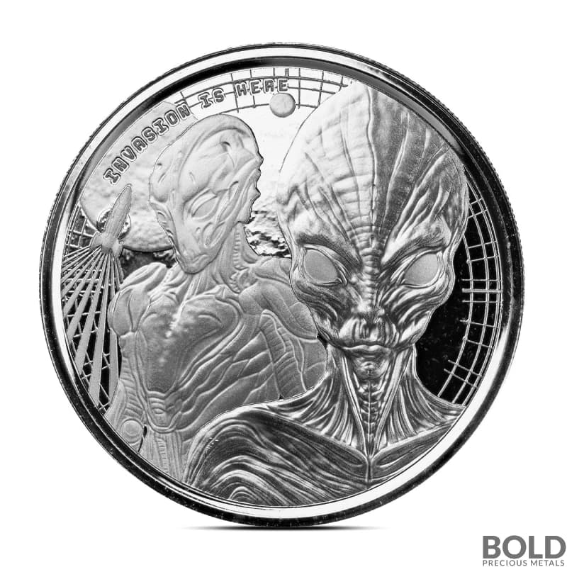 2023 1 oz Ghana Alien Silver Coin