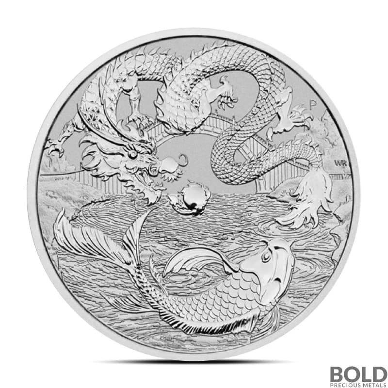 2023 1 oz Perth Myths & Legends: Dragon & Koi Silver Coin (BU)