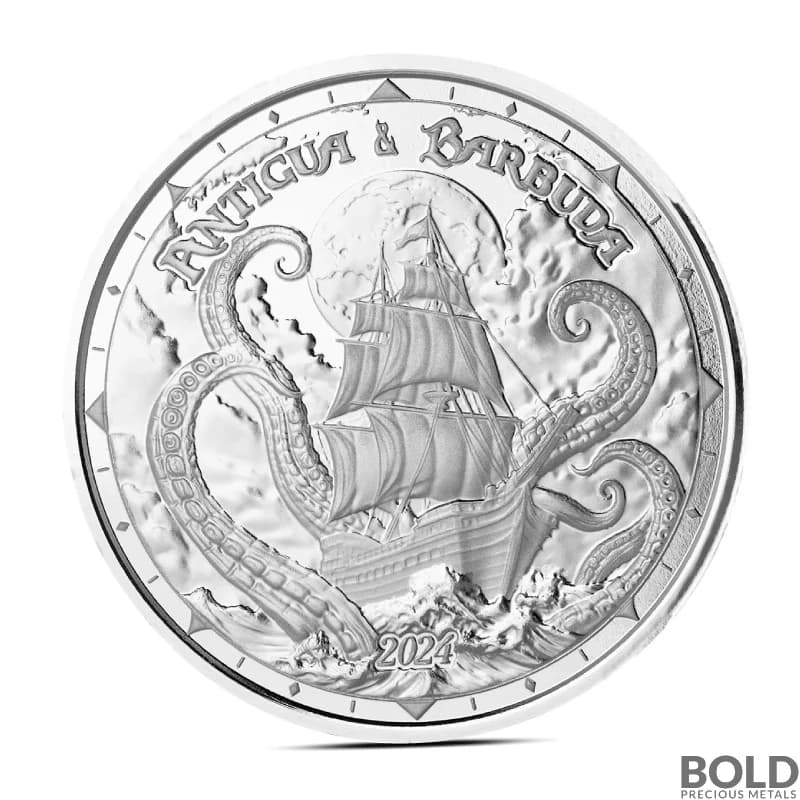 2024 1 oz Antigua & Barbuda Rum Runner & Kraken Silver Coin (BU)