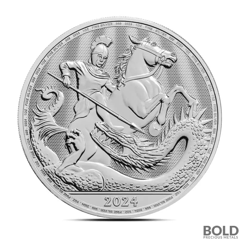 2024 1 oz British St George and the Dragon Silver Coin (BU)