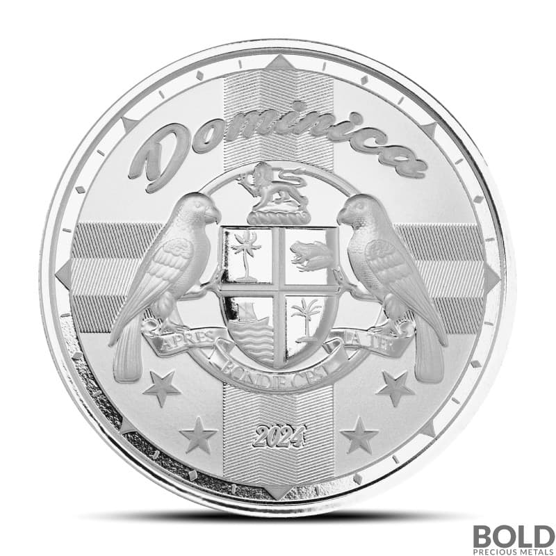 2024 1 oz EC8 Dominica Coat of Arms Silver Coin