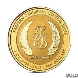 2024 1 oz EC8 St Kitts & Nevis Coat of Arms Gold Proof Coin (Colored)