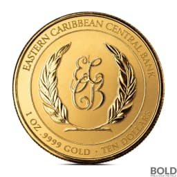 2024 1 oz EC8 St Kitts & Nevis Coat of Arms Gold Proof Coin (Colored)