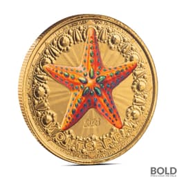 2024 1 oz EC8 Montserrat Starfish Gold Coin (Colored)