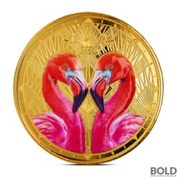 2024 1 oz EC8 St. Lucia Flamingos Gold Coin (Colored)