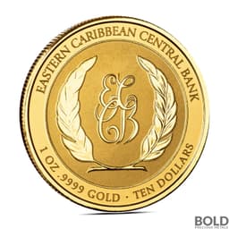 2024 1 oz EC8 St. Lucia Flamingos Gold Coin (Colored)