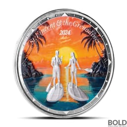 2024 1 oz EC8 St. Vincent & the Grenadines Paddleboard Couple Silver Coin (Colored)