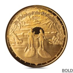 2024 1 oz EC8 St.Vincent & the Grenadines Paddleboard Couple Gold Coin