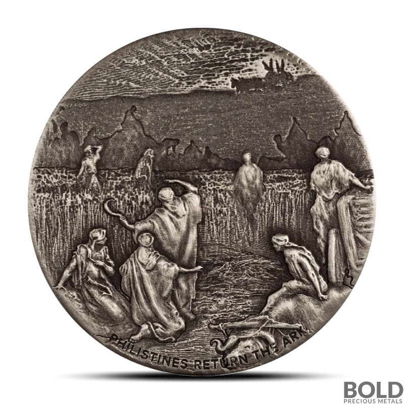 2024 2 oz Biblical Series Jonah and the Large Fish Antiqued Silver Coin