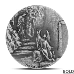 2024 2 oz Biblical Series The Resurrection Antiqued Silver Coin