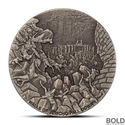 2024 2 oz Biblical Series Walls of Jericho Fall Down Antiqued Silver Coin