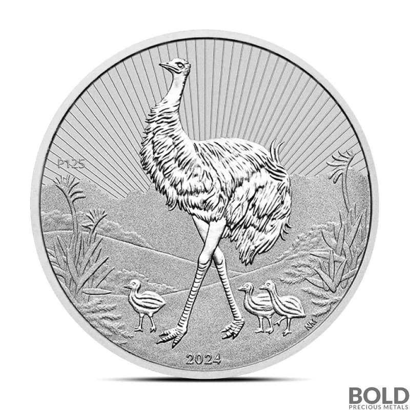 2024 2 oz Perth Piedfort: Next Generation Mother & Baby Emu Silver Coin (BU)