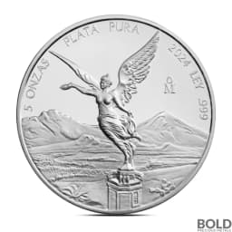 2024 5 oz Mexican Libertad Silver Coin (BU)