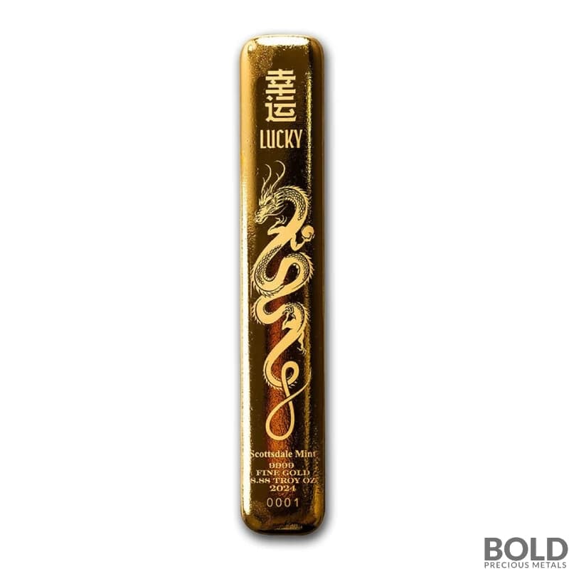 100 Gram Scottsdale Lunar Dragon Gold Bar