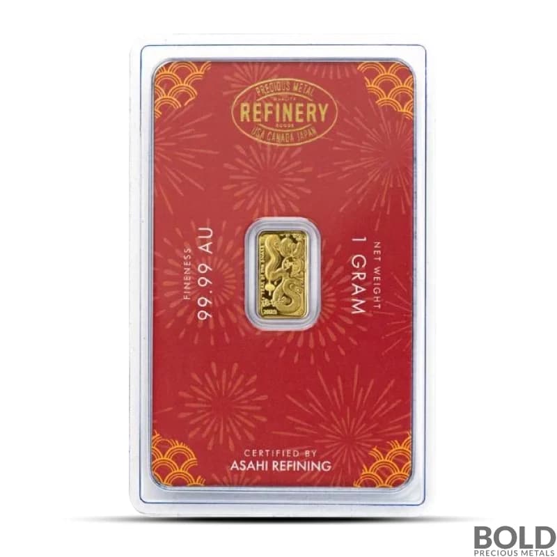 2025 1 Gram Asahi Lunar YOT Snake Gold Bar (In Assay)