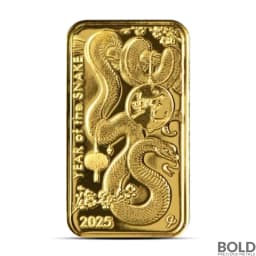 2025 1 Gram Asahi Lunar YOT Snake Gold Bar (In Assay)