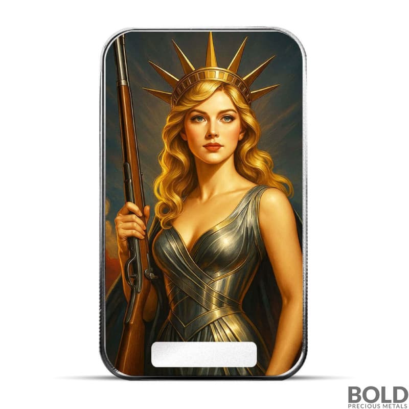 2025 1 oz Americana Lady Liberty Colorized Silver Bar (Limited Edition)
