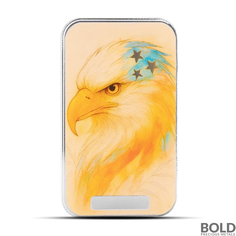 2025 1 oz Americana Pastel Bald Eagle Colorized Silver Bar (Limited Edition)