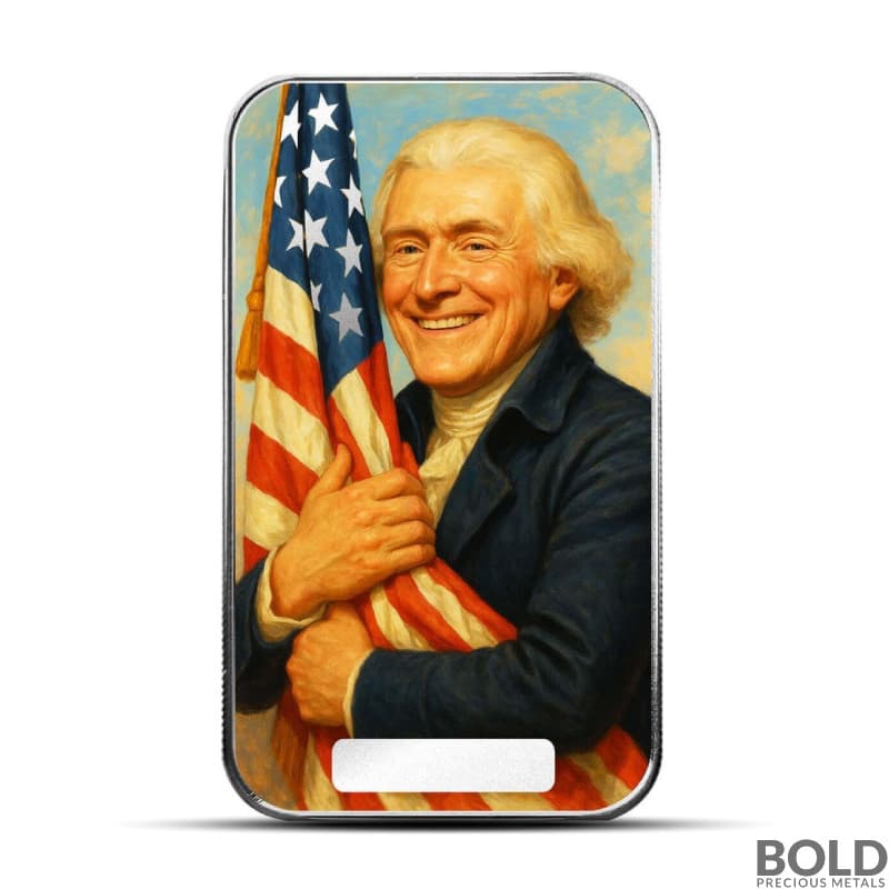 2025 1 oz Americana Stars, Stripes, & Smiles Colorized Silver Bar (Limited Edition)